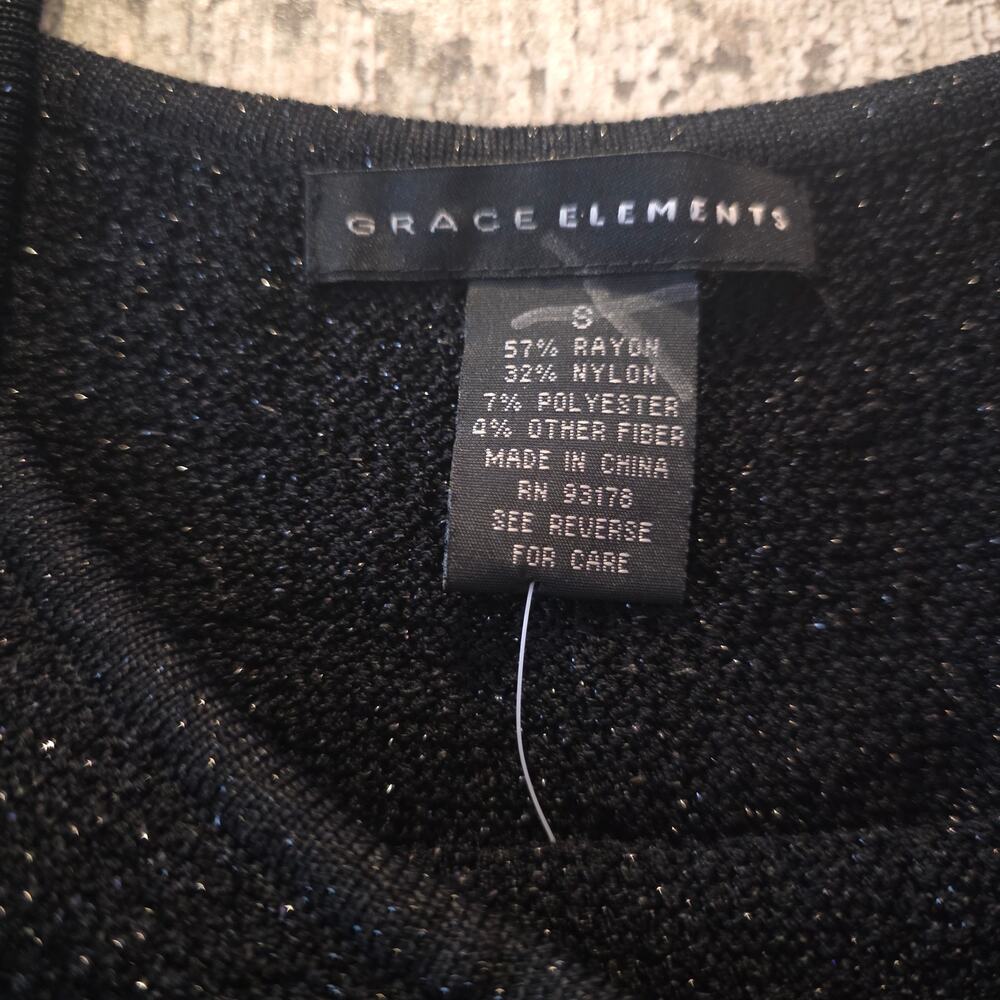 Grace Elements Black Sparkle Square Neckline Stre… - image 3